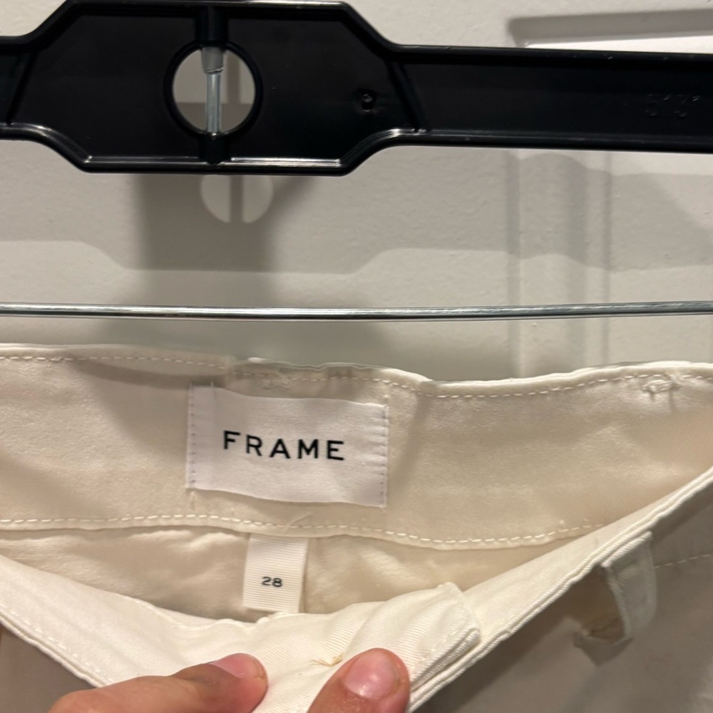 Frame Pants Womens 28 Oversized Pocket Utility In Blanc Cream Baggy Cropped - Picture 8 of 8